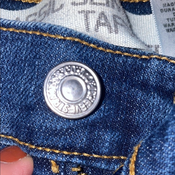 Levi's Dark Blue Frayed Hem Jeans (Tapered) - Picture 6 of 8